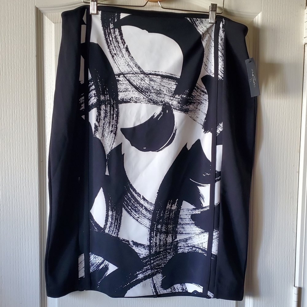 Worthington Colorblock Abstract Pencil Skirt